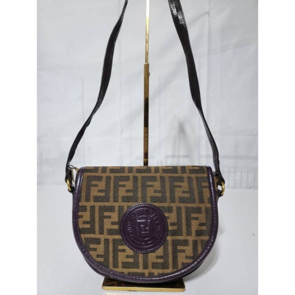 Authentic Fendi Vintage Zucca Crossbody Bag Brown - Picture 1 of 13